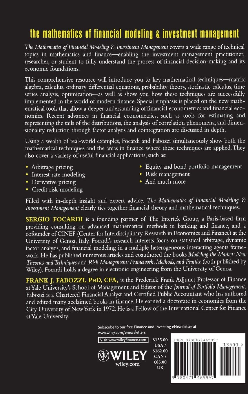 The Mathematics Of Financial Modeling And Investment Management - Image 2